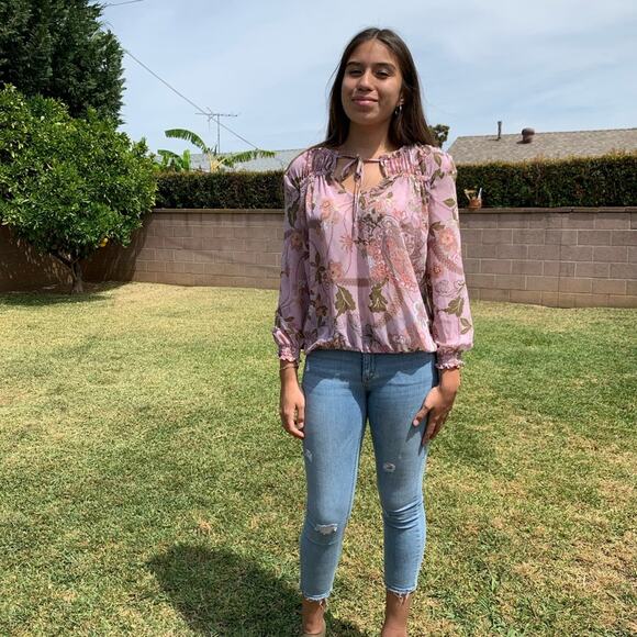 SOHO JEANS NY&CO PINK FLORAL TOP SIZE XS - Picture 3 of 11